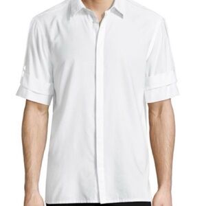 HELMUT LANG Men’s Button Down Shirt Xl Shoulder Epaulets